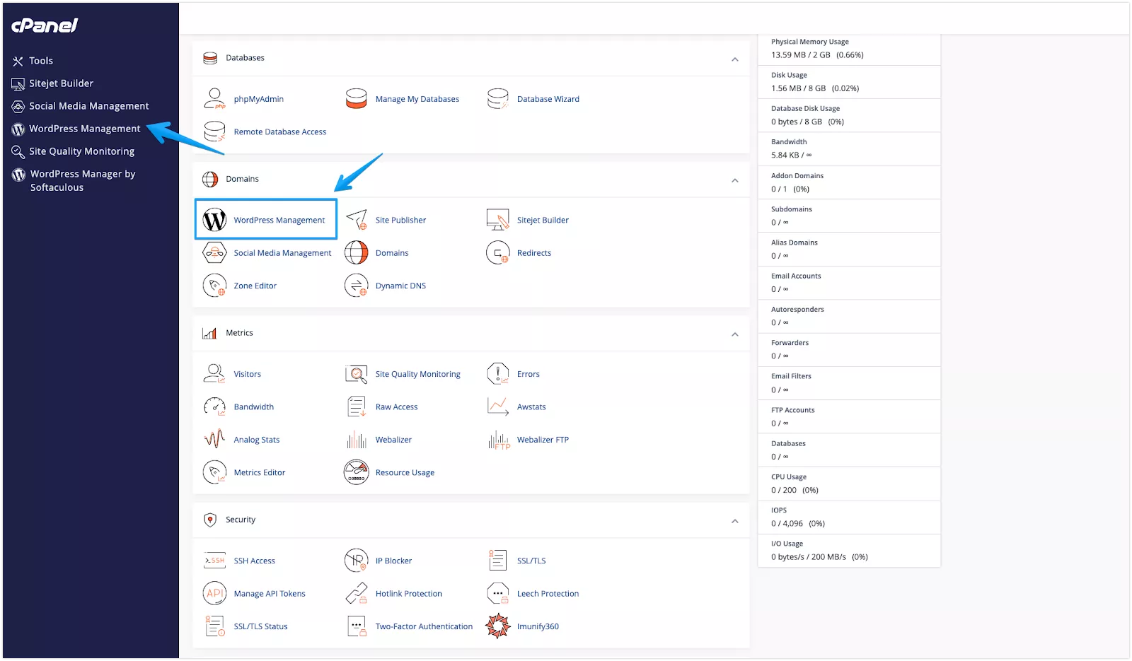 Truy cập vào WordPress Toolkit