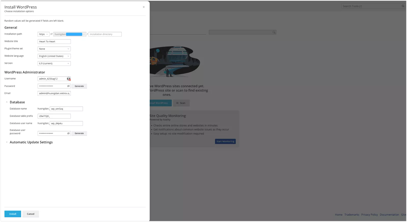 Điền thông tin cần thiết