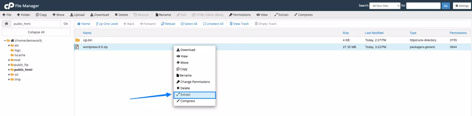 Tiến hành giải nén  