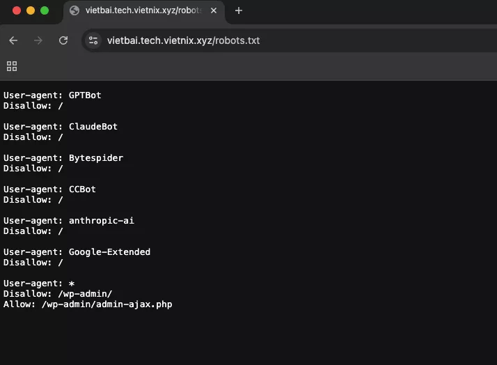 Sử dụng file robots.txt