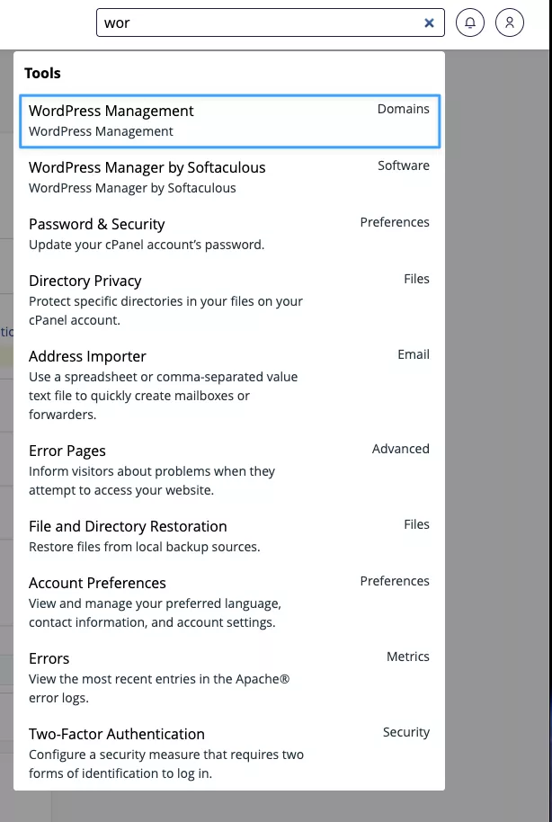 Truy cập WordPress Manager trong cPanel