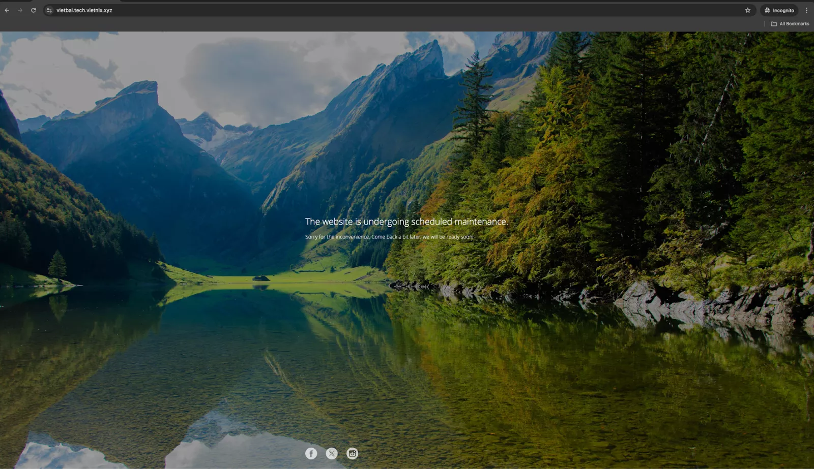 Có thể đặt trang web sang trạng thái bảo trì bằng thao tác thủ công