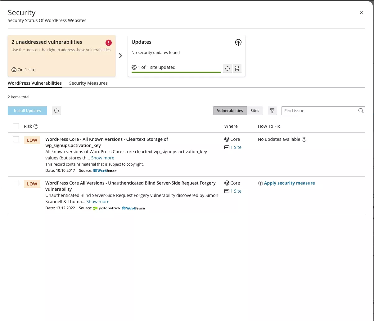 Tính năng bảo mật