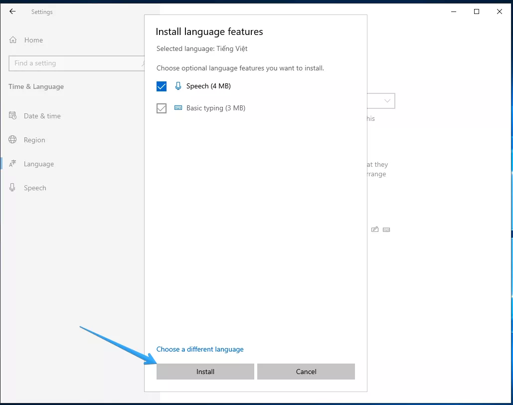 Lựa chọn các tính năng cho ngôn ngữ