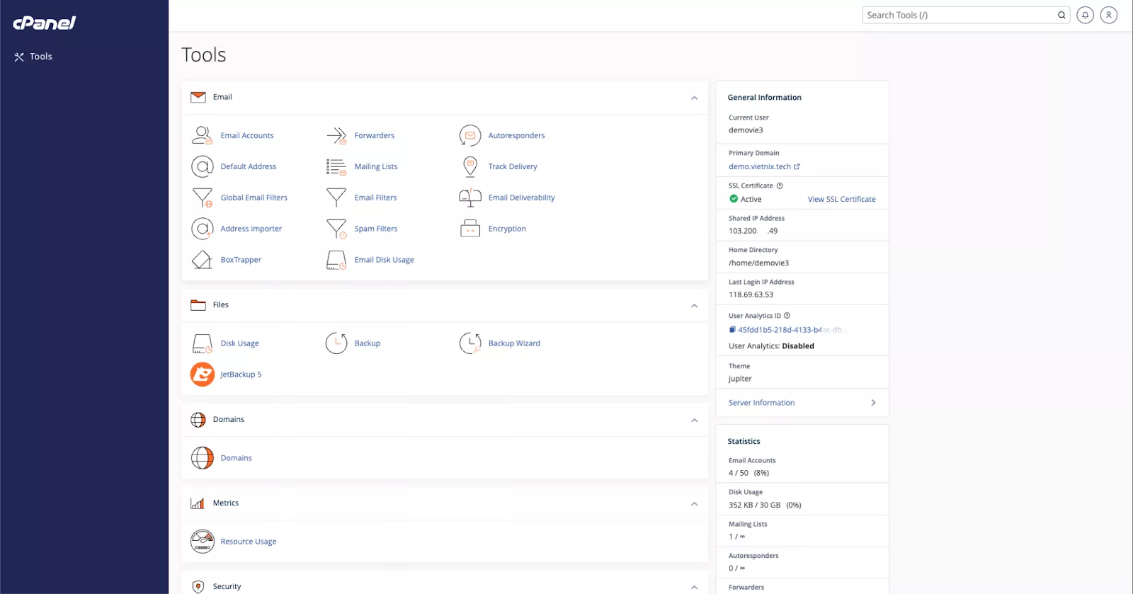 Đăng nhập cPanel 