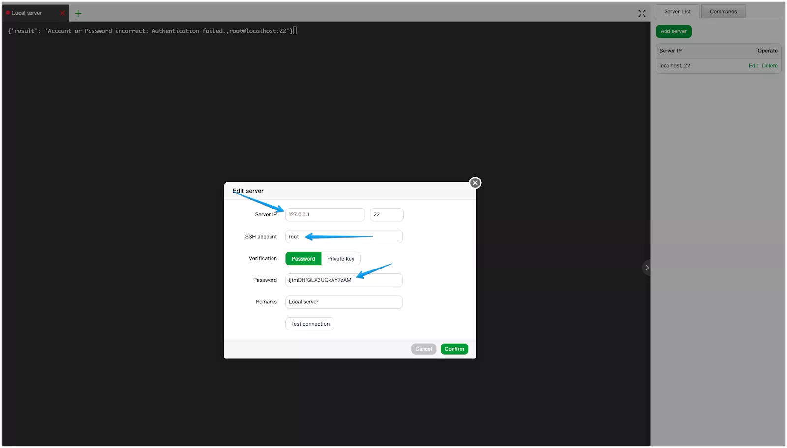 Kiểm tra và cập nhật lại thông tin đăng nhập 