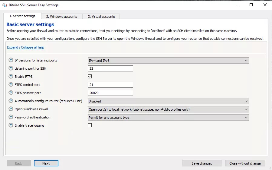 Cấu hình Listeners với port 22 