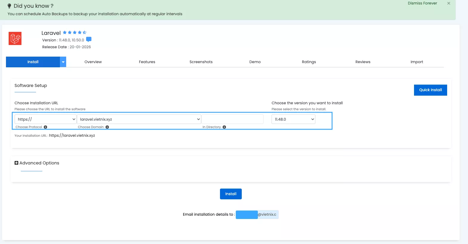 Thiết lập cài đặt 
