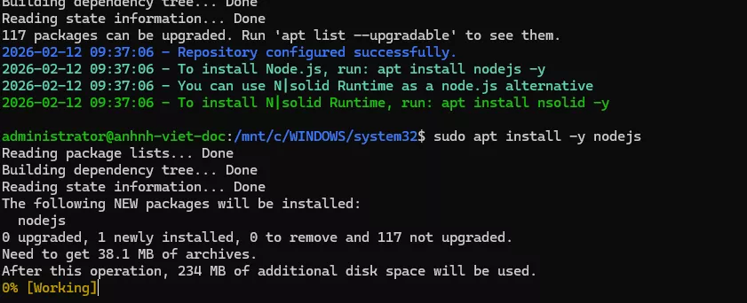 Tải và cài đặt Node.js