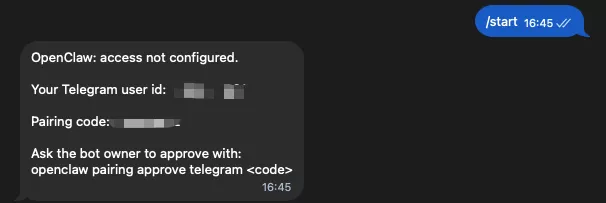 OpenClaw tạo mã ghép nối 