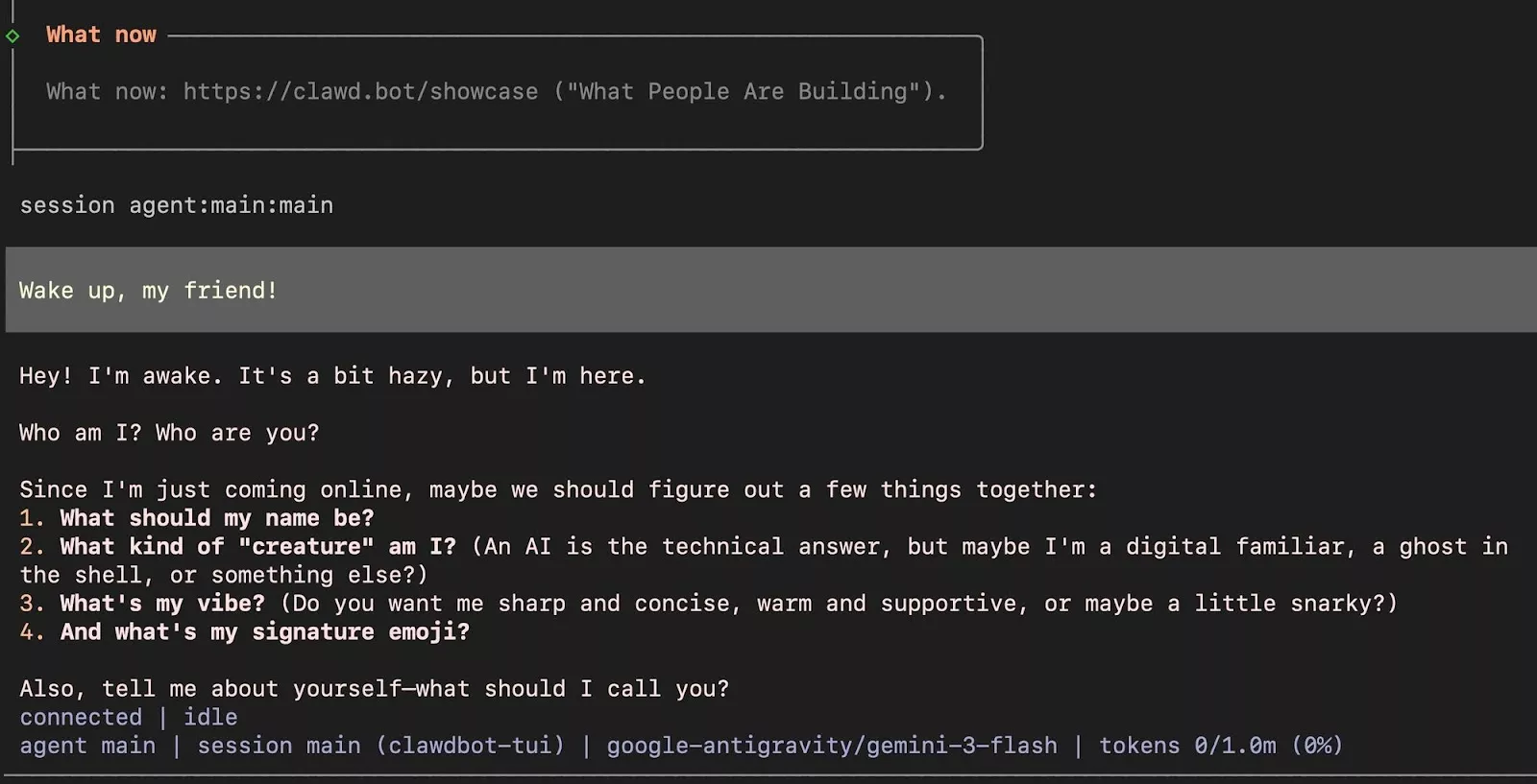 Các lệnh cơ bản với tác nhân AI OpenClaw 
