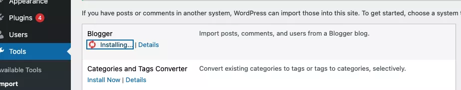 Quá trình cài đặt đang diễn ra 